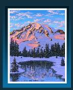 Mount Rainier Washington Painting Picture Image
