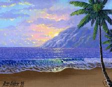 Painting Hawaiian beach sunset art