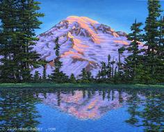 mt rainier washington lake reflection snow sunrise