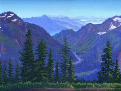 Painting Baker Lake, Mt Baker, Washington picture art print