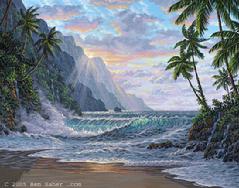 Hawaiian Beach Sunset Painting