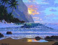 painting of Hawaiian Beach Sunset