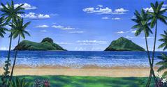 Painting Lanikai Beach Mokulua Islands, Oahu, Hawaii picture