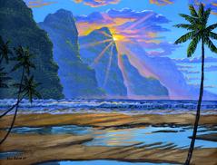 Napali Coast Sunset, Kauai Painting picture hawaii