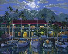 Pioneer Inn Moon hotel Lahaina Maui Hawaii painting picture