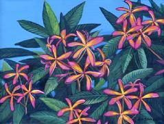 plumeria flower painting picture hawaiian hawaii tropical art print canvas