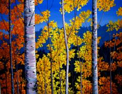 Poplars painting cotton wood tree picture
