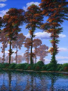 Poplars In The Fall painting picture cotton wood