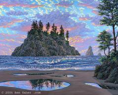 Painting Sea stacks, Olympic Peninsula, Washington picture rock