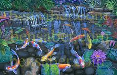 koi fish pond picture painting art