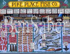 pike place fish co seattle market painting picture