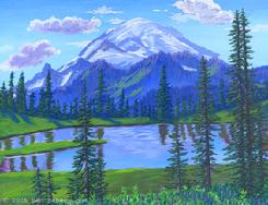 mount rainier tipso lake painting