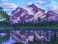 Mount Mt Shuksan shuckson washington painting picture lake