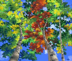 Aspen Foliage painting picture tree cotton wood