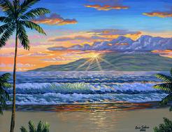 Lahaina beach At Sunset painting picture