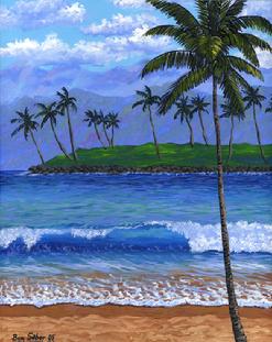 Painting Golf Beach Hawaii