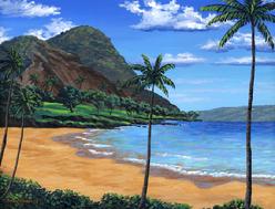 maluaka beach painting maui hawai art picture print canvas
