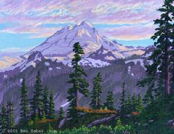 Painting Mount Baker Sunset, Washington picture art print