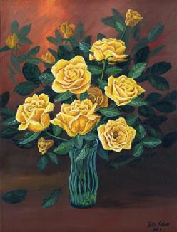 yellow,rose,bouquet,painting,picture,art,original,print,canvas