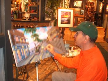 Artist Painting Front Street Lahaina Maui Hawaii Ben saber