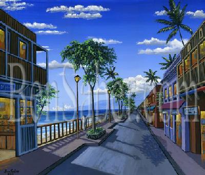 front street lahaina maui hawaii painting picture Ben Saber