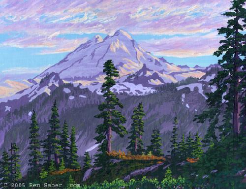 Painting Mount Baker Sunset Washington picture