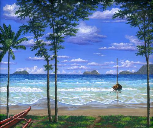 Waimanalo Beach Oahu Hawaii painting picture