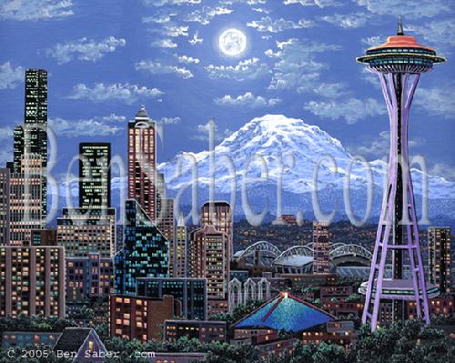 Artist Ben Saber Paintings of Seattle Washington And Hawaii