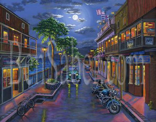 Front street Moon Picture painting