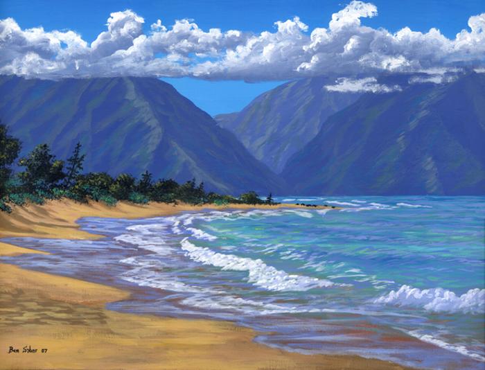 Baldwin beach park maui hawaii painting art print canvas