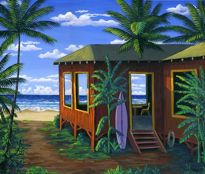 Hawaiian Cabin in the Morning painting picture shak