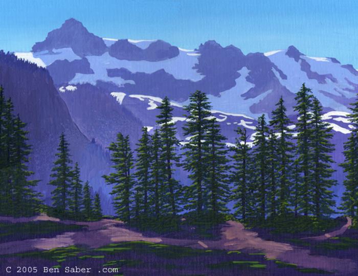 View Mt Shuksan road Morning painting picture