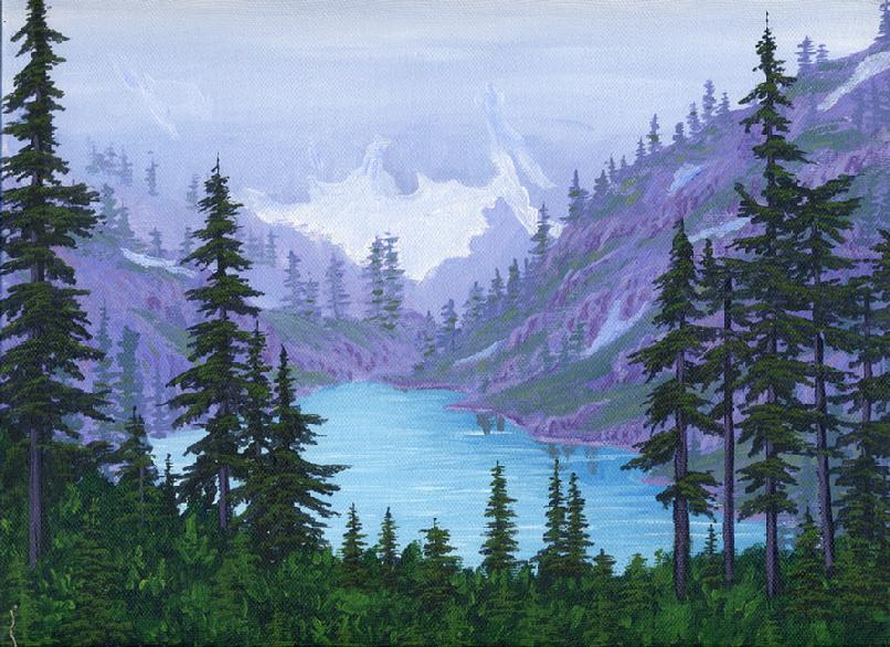 Bagley Lake Mt Baker washington painting picture