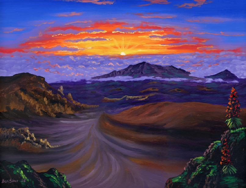 Haleakala Volcano Crater At Sunrise painting picture