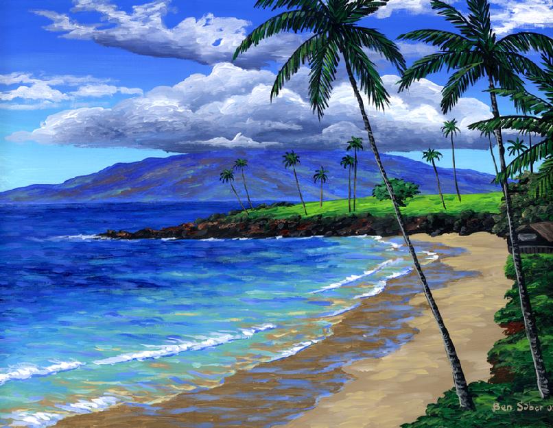 Painting Kapalua Bay Beach, Maui Hawaii picture